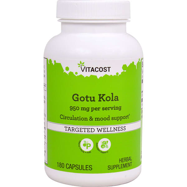 Vitacost, Gotu Kola, 950 mg per serving, 180 Capsules — product photo 1