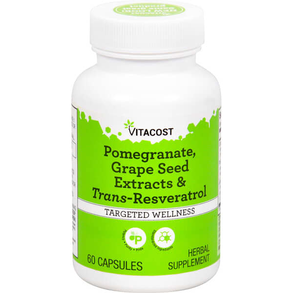 Vitacost, Pomegranate, Grape Seed Extracts & Trans-Resveratrol, 60 Capsules — product photo 1