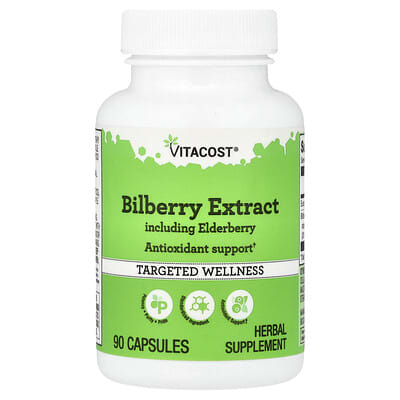 Vitacost, Bilberry Extract Including Elderberry, 90 Capsules
