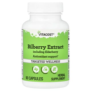 Vitacost, Bilberry Extract Including Elderberry, 90 Capsules