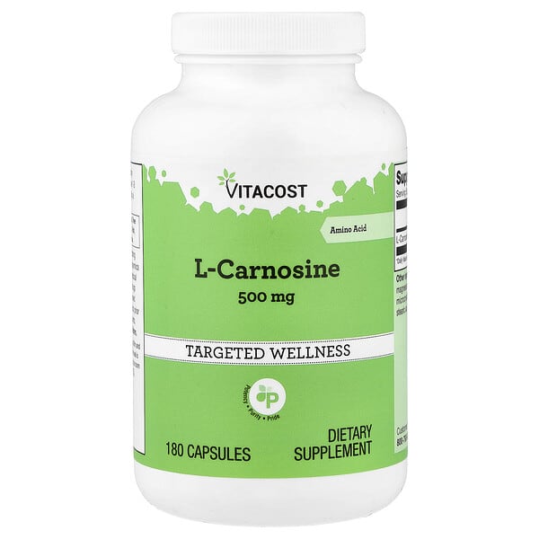 Vitacost, L-Carnosine, 500 mg, 180 Capsules — product photo 1