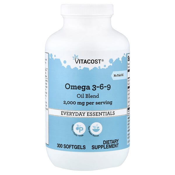 Vitacost, 오메가3-6-9 오일 혼합물, 소프트젤 300정(소프트젤 1정당 1,000mg)