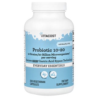 Vitacost, Probiotic 10-20 10 Strains, 20 billion CFU† per serving, 200 Vegetarian Capsules