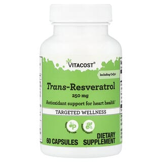 Vitacost‏, ريسفيراترول تحولي مع مساعد الإنزيم Q10 ، 60 كبسولة