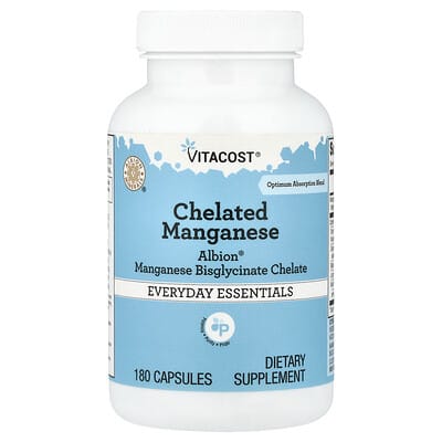 Vitacost, Chelated Manganese, 180 Capsules