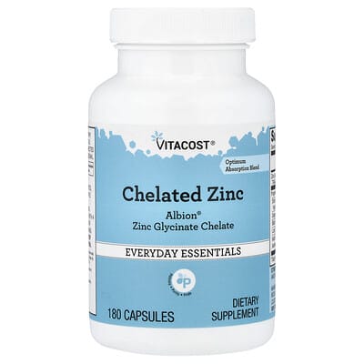 Vitacost, Chelated Zinc, 180 Capsules