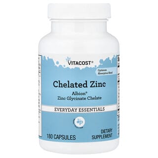 Vitacost, Chelated Zinc, 180 Capsules
