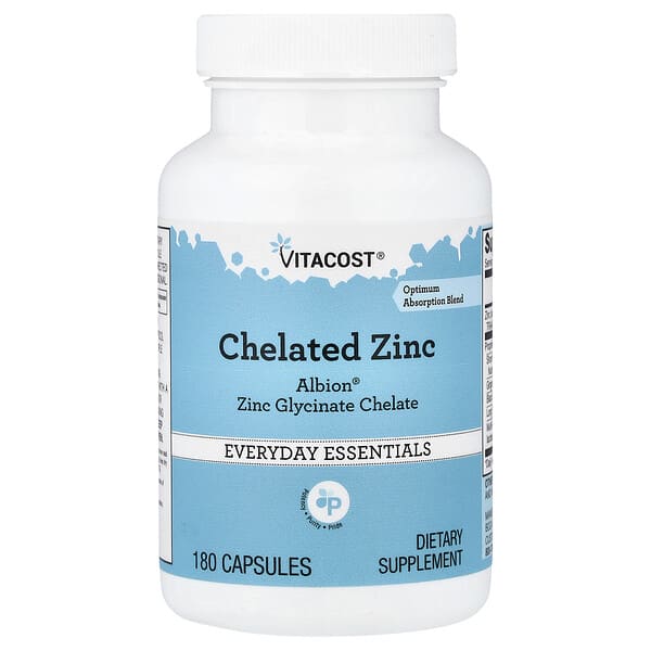 Vitacost, Chelated Zinc, 180 Capsules — product photo 1