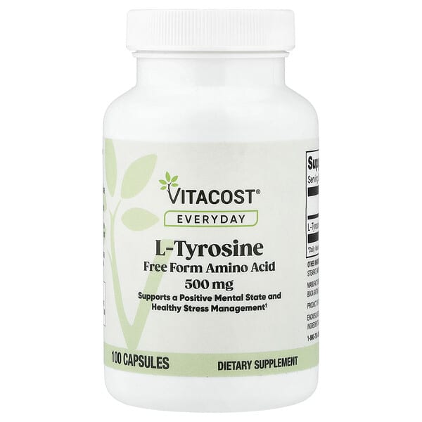 Vitacost, Everyday, L-티로신, 500mg, 캡슐 100정