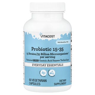 Vitacost, пробиотик 15-35, 60 вегетарианских капсул