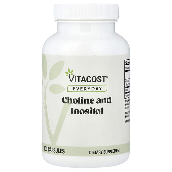 Vitacost, 콜린 및 이노시톨, 캡슐 100정
