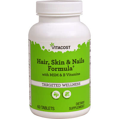 Vitacost, Hair, Skin & Nails Formula With MSM & B Vitamins, 60 Tablets
