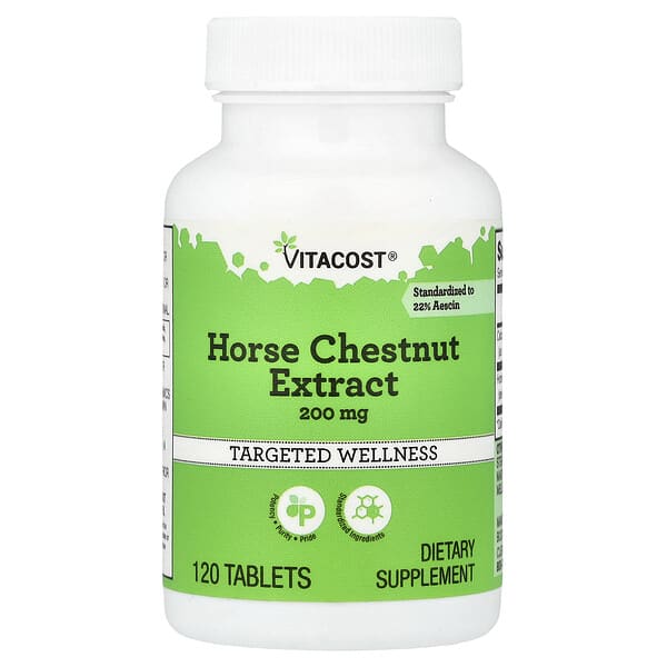 Vitacost, Hestekastanjeekstrakt, 120 tabletter