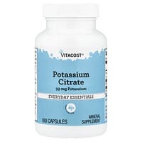 Vitacost, Everyday Essentials, Citrato de potasio, 99 mg, 180 cápsulas