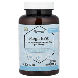 Vitacost, Synergy®, Mega EFA®, Natural Strawberry, 60 Softgels