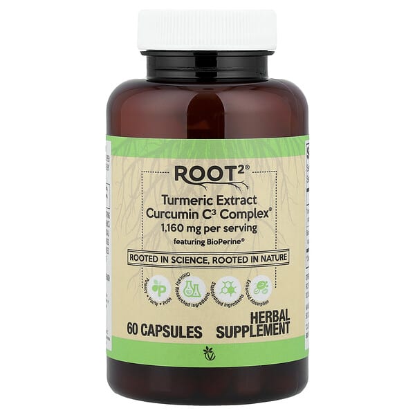 Vitacost, Root2®, Turmeric Extract Curcumin C3 Complex®, 60 Capsules — product photo 1