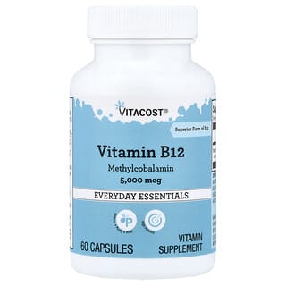 Vitacost, Vitamin B-12 Methylcobalamin, High Potency, 5000 mcg, 60 Capsules