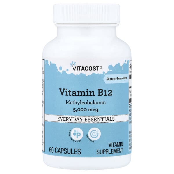 Vitacost, 비타민B12, 5,000mcg, 캡슐 60정