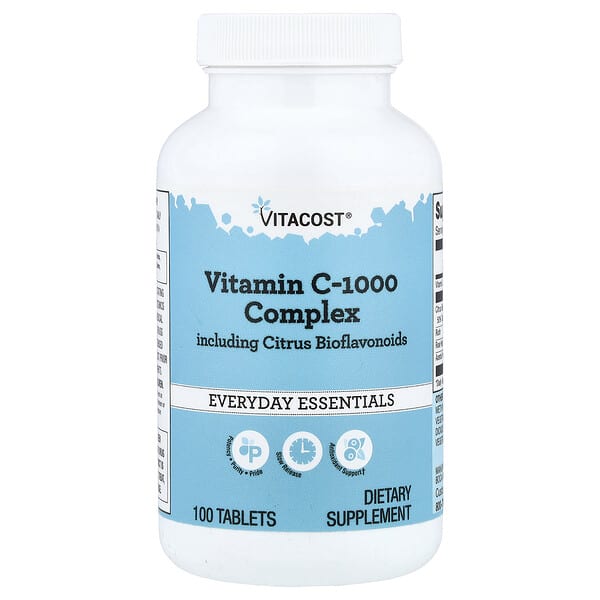 Vitacost, 비타민C-1000 복합체, 감귤류 바이오플라보노이드 포함, 100정