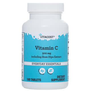 Vitacost, Vitamin C 500 mg including Rose Hips - 100 Tablets, 500 mg including Rose Hips, 100 Tablets