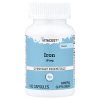 Vitacost, Everyday Essentials, Chelated Iron, 18 mg, 100 Capsules