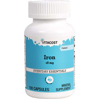 Vitacost, Iron, 18 mg, 100 Capsules