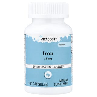 Vitacost, Iron, 18 mg, 100 Capsules