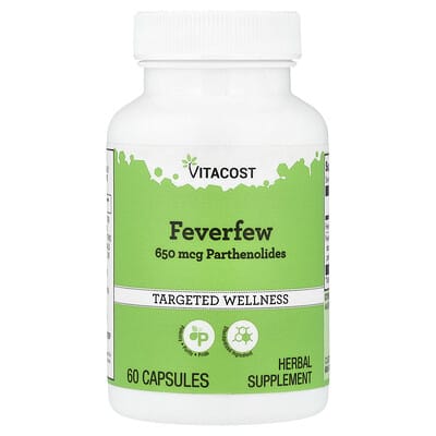 Vitacost, Feverfew, 60 Capsules