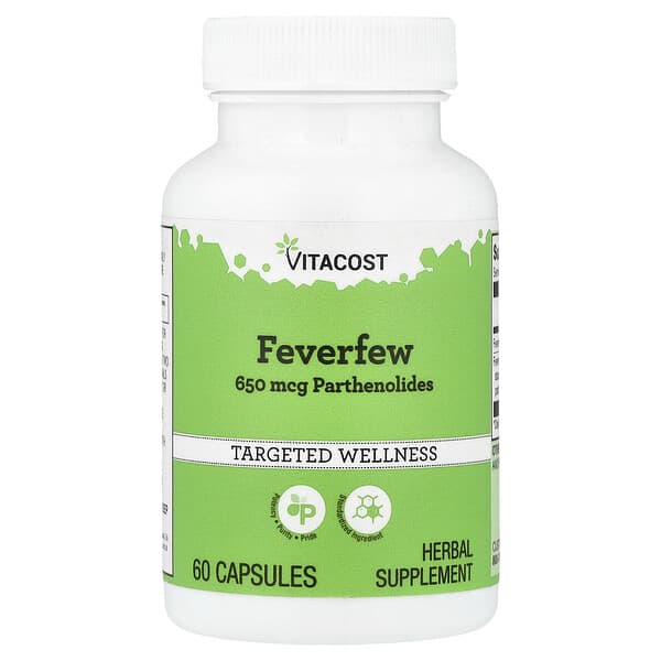 Vitacost, Feverfew, 60 Capsules