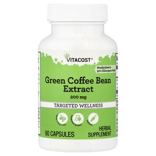 Vitacost‏, Green Coffee Bean Extract, 200 mg, 90 Capsules