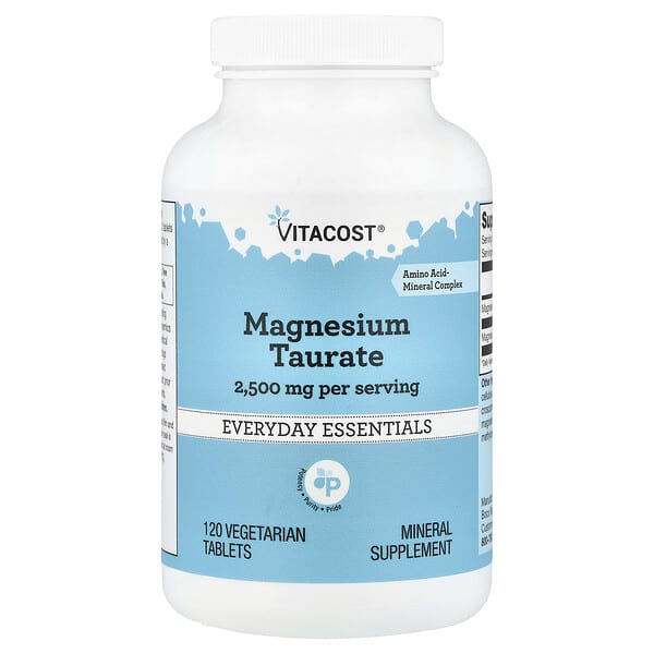 Vitacost, Everyday Essentials, Magnesium Taurate, 120 Vegetarian Tablets (1,250 mg per Tablet) — product photo 1