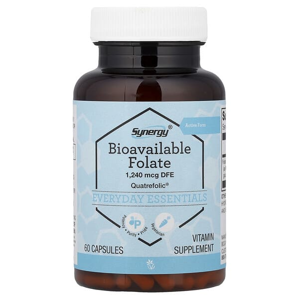 Vitacost, Synergy®, Bioavailable Folate, 1,240 mcg DFE, 60 Capsules — product photo 1