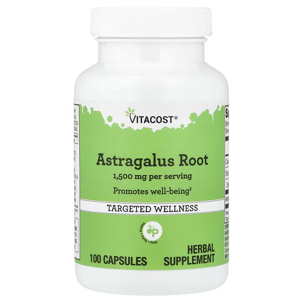 Vitacost, 황기 뿌리, 캡슐 100정(캡슐 1정당 500mg)