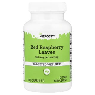 Vitacost, Kırmızı Ahududu Yaprakları, 100 Kapsül