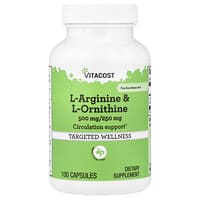 Vitacost（ビタコスト）, L-Arginine & L-Ornithine, 100 Capsules