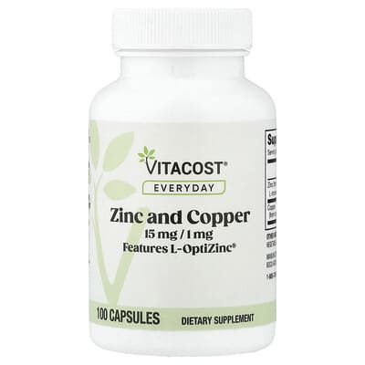 Vitacost, Everyday, Zinc and Copper, 100 Capsules