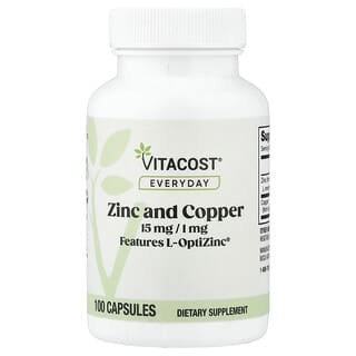 Vitacost, Everyday, Zinc and Copper, 100 Capsules