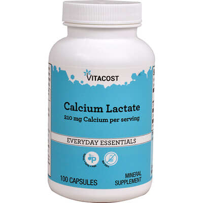 Vitacost, Calcium Lactate, 100 Capsules