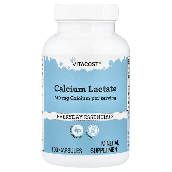 Vitacost, Calcium Lactate, 100 Capsules