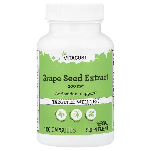Vitacost, Grape Seed Extract, 200 mg, 100 Capsules — product photo 1