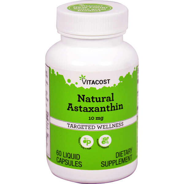 Vitacost, Natural Astaxanthin, 10 mg, 60 Liquid Capsules — product photo 1