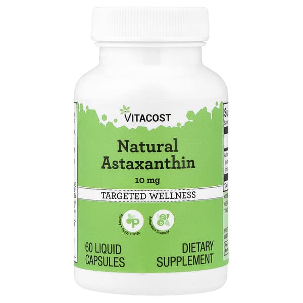 Vitacost, Natural Astaxanthin, 10 mg, 60 Liquid Capsules — product photo 1