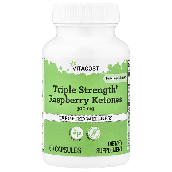 Vitacost, Raspberry Ketones, 300 mg, 60 Capsules — product photo 1