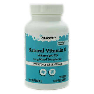 Vitacost, Natural Vitamin E, 400 IU with Mixed Tocopherols, 90 Softgels