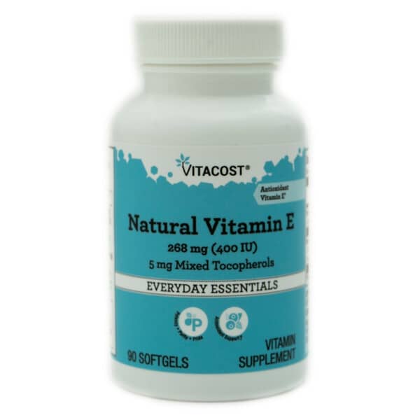 Vitacost, 천연 비타민E, 소프트젤 90정