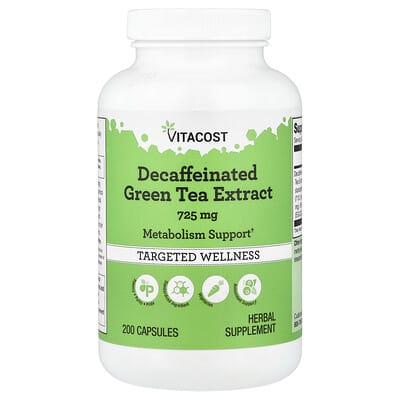 Vitacost, Decaffeinated Green Tea Extract, 725 mg, 200 Capsules