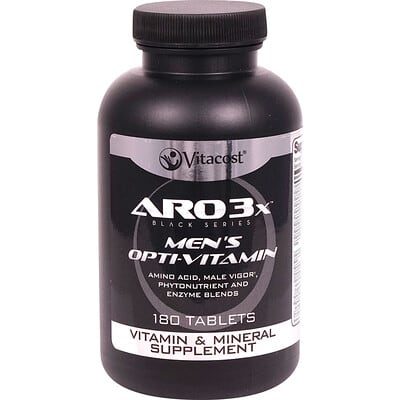 Vitacost, ARO3x™ Black Series, Men's Opti-Vitamin, 180 Tablets