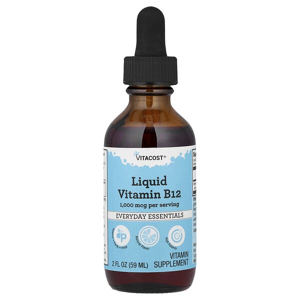 Vitacost, Liquid Vitamin B12, Natural, 2 fl oz (59 ml) — product photo 1
