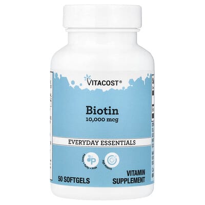 Vitacost, Biotin, 10,000 mcg, 50 Softgels