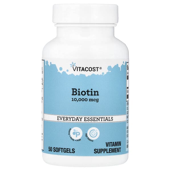 Vitacost, Biotin, 10,000 mcg, 50 Softgels
